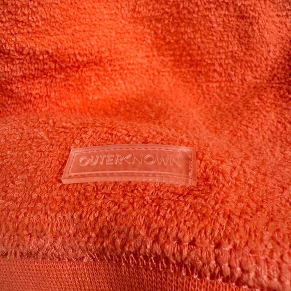 Outerknown Women's Hightide Crew Bright Neon Coral Sweater Large NWT - Picture 4 of 8
